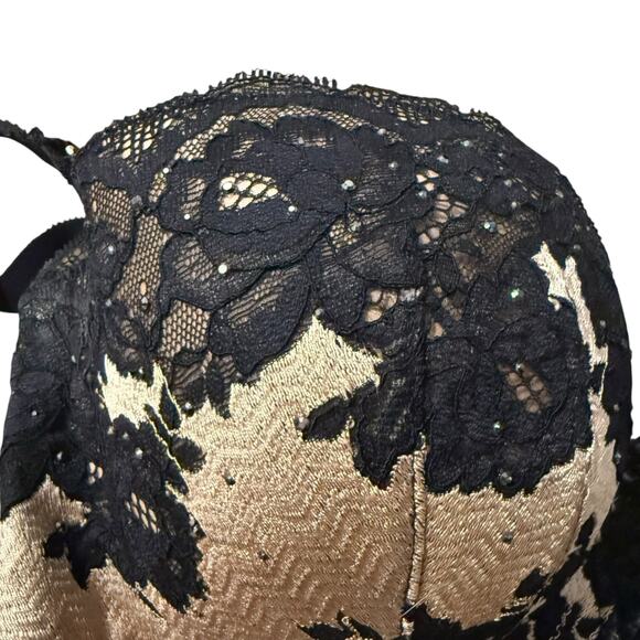 Victorias secret black & nude corset top lace tie up the front bra size 36D - Picture 5 of 9